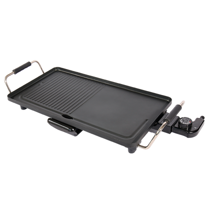 XH-4826 Stainless Steel Electric Grill Portable Indoor/Outdoor Grill Pan with Adjustable Temp, Nonstick Surface & Drip Tray - Perfect for BBQ, Meat, Pancakes, Party Cooking-海智集-