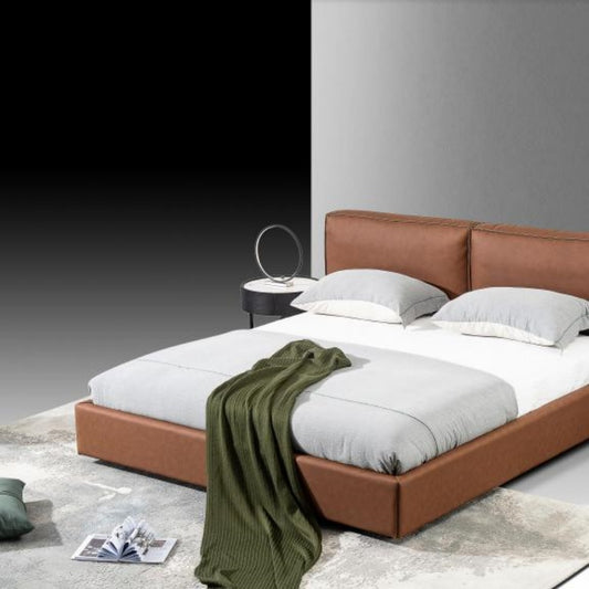 Luo LAN Series Genuine Leather Bed 2311 (Single bed without bedside table)-海智集-