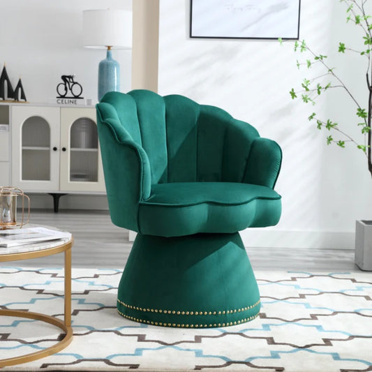 COOLMORE Swivel Barrel Chair, Comfy Round Accent Sofa Chair for Living Room, 360 Degree Swivel Barrel Club Chair, Leisure Arm Chair for Nursery, Hotel, Bedroom, Office, Lounge-海智集-Default-