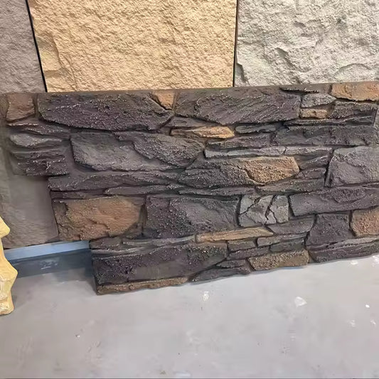 3D PU Stone Artificial Stone Outdoor Polyurethane Faux Stone Wall Panel Veneer Piedra De Pu