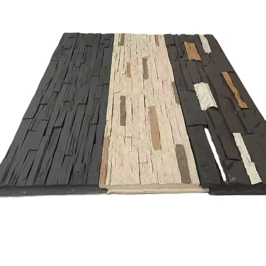 Venir Batu Nipis Budaya Tiruan Luar 3d Dinding Panel Batu Cendawan Pu