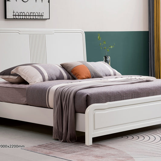 Karan Meishu series solid wood bed is a modern, simple and high-end solid wood 986# hard bed-海智集-