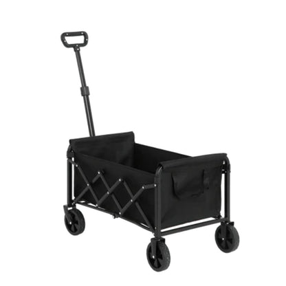 Lightweight Portable Heavy Duty Folding Beach Wagons with Wheels - Outdoor Utility Carts for Grocery, Camping, Shopping, Sports, Garden with Large Capacity-Black-海智集-Default-