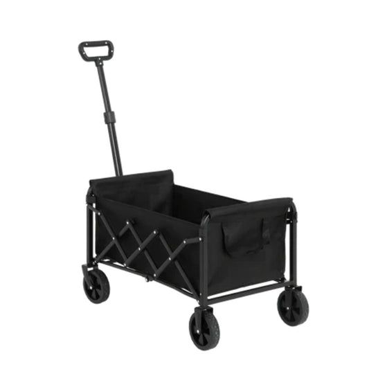Lightweight Portable Heavy Duty Folding Beach Wagons with Wheels - Outdoor Utility Carts for Grocery, Camping, Shopping, Sports, Garden with Large Capacity-Black-海智集-Default-