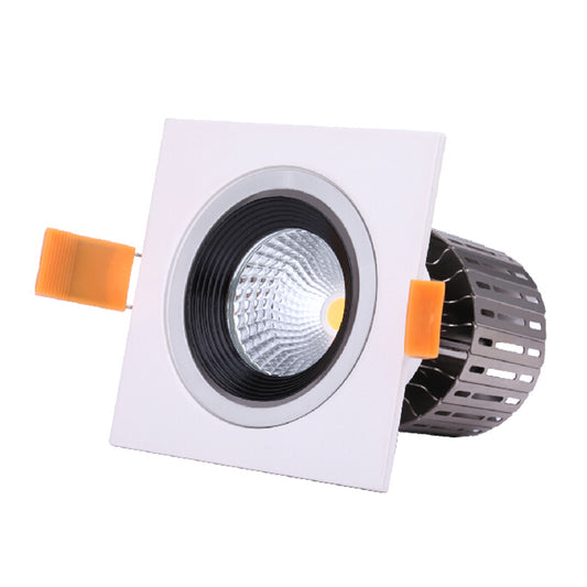 Square spotlights, LED embedded tube lights, single-head grille lights, black living room openings, 10x10, corridor square downlights-海智集-