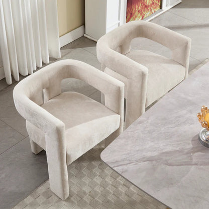 Campcraft Contemporary Designed Fabric Upholstered Accent/Dining Chair /Barrel Side Chairs Kitchen Armchair for Living Room 2PC/SET-海智集-Default-
