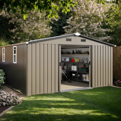 Campcraft 0.25mm color steel plate, surface protective film, Two daylight Windows, A practical and thoughtful gift,two colors can be freely selected storage sheds-海智集-Default-
