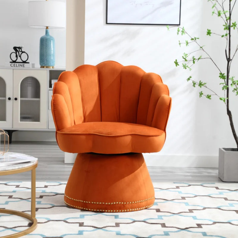 COOLMORE Swivel Barrel Chair, Comfy Round Accent Sofa Chair for Living Room, 360 Degree Swivel Barrel Club Chair, Leisure Arm Chair for Nursery, Hotel, Bedroom, Office, Lounge-海智集-Default-