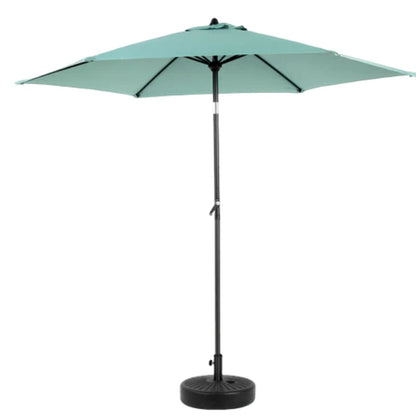 9FT Outdoor Patio Umbrella Outdoor Table Umbrella with Push Button Tilt and Crank, Market Umbrella 6 Sturdy Ribs , Deck, Backyard, Pool (Base Not Included) - ( Light green )-海智集-Default-