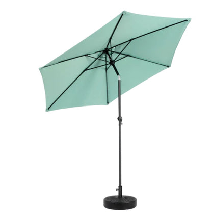 9FT Outdoor Patio Umbrella Outdoor Table Umbrella with Push Button Tilt and Crank, Market Umbrella 6 Sturdy Ribs , Deck, Backyard, Pool (Base Not Included) - ( Light green )-海智集-Default-