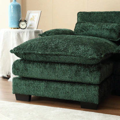 UNITED WE WIN Modern Large chenille Fabric U-Shape Sectional Sofa-海智集-Default-
