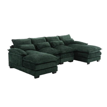UNITED WE WIN Modern Large chenille Fabric U-Shape Sectional Sofa-海智集-Default-