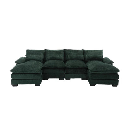 UNITED WE WIN Modern Large chenille Fabric U-Shape Sectional Sofa-海智集-Default-