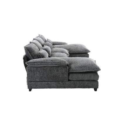 UNITED WE WIN Modern Large chenille Fabric U-Shape Sectional Sofa-海智集-Default-