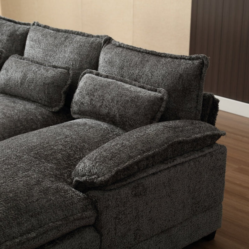 UNITED WE WIN Modern Large chenille Fabric U-Shape Sectional Sofa-海智集-Default-
