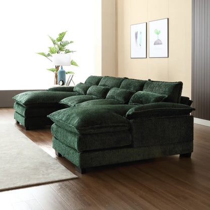 UNITED WE WIN Modern Large chenille Fabric U-Shape Sectional Sofa-海智集-Default-