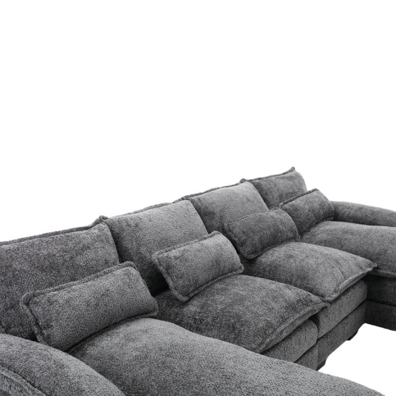 UNITED WE WIN Modern Large chenille Fabric U-Shape Sectional Sofa-海智集-Default-