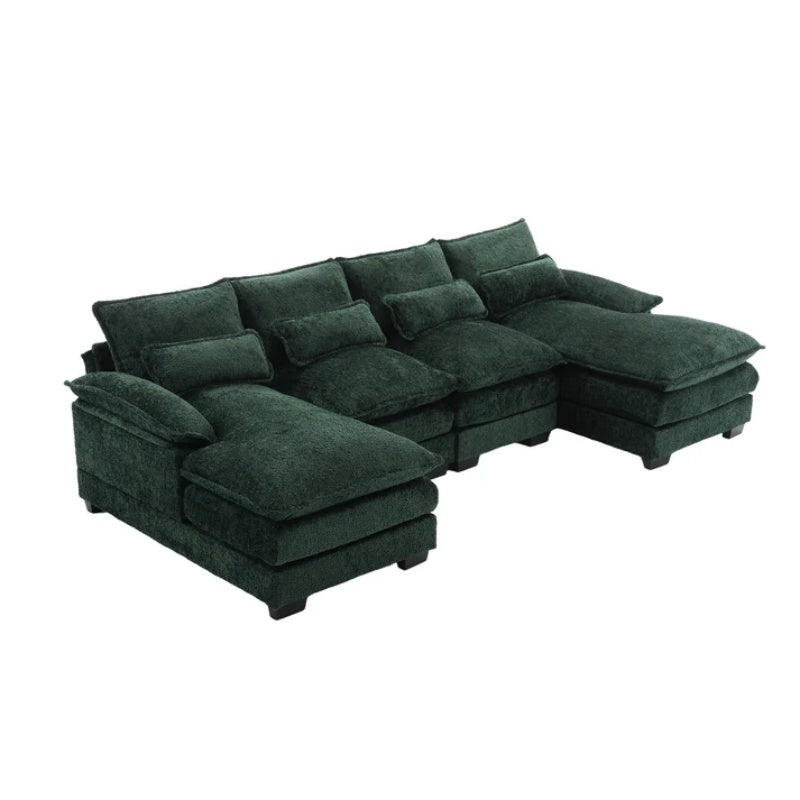 UNITED WE WIN Modern Large chenille Fabric U-Shape Sectional Sofa-海智集-Default-
