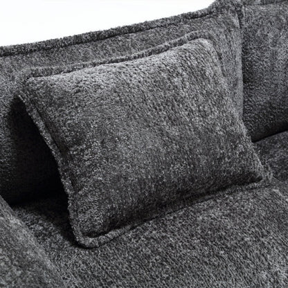 Modern Large boucle Fabric L-Shape Sectional Chenille fabric, movable pedals, detachable armrests, oversized three-seat Sofa-海智集-Default-