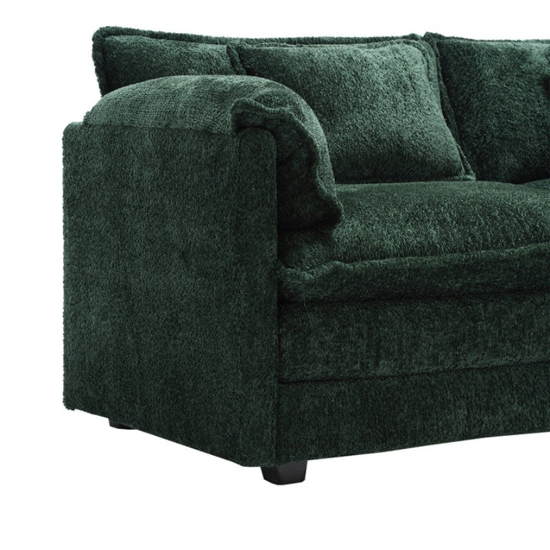 Modern Large L-Shape Sectional Chenille fabric, movable pedals, detachable armrests, oversized three-seat Sofa-海智集-Default-