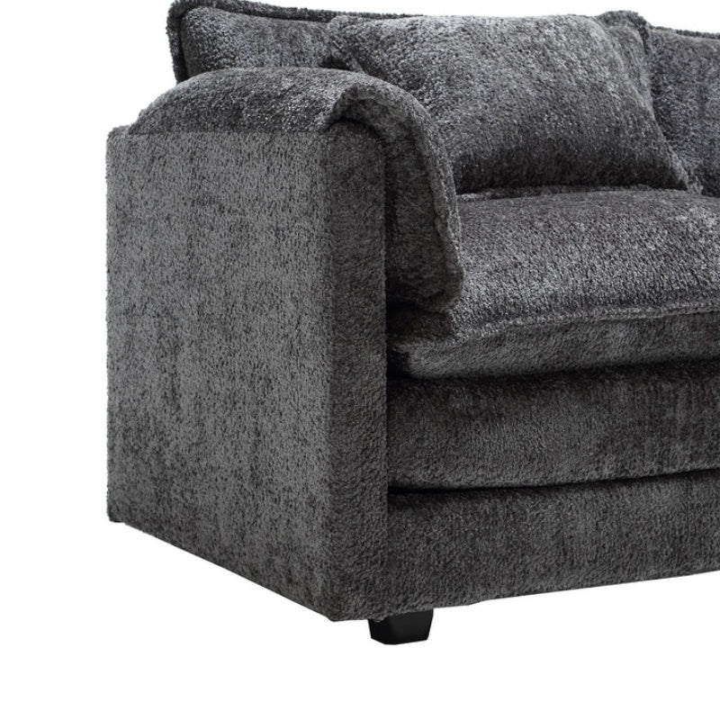 Modern Large boucle Fabric L-Shape Sectional Chenille fabric, movable pedals, detachable armrests, oversized three-seat Sofa-海智集-Default-