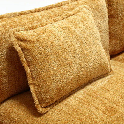 Modern Large L-Shape Sectional Chenille fabric, movable pedals, detachable armrests, oversized three-seat Sofa-海智集-Default-