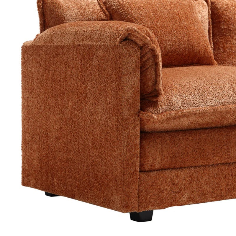 Modern Large L-Shape Sectional Chenille fabric, movable pedals, detachable armrests, oversized three-seat Sofa-海智集-Default-
