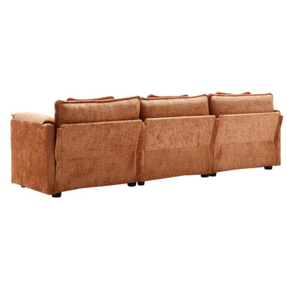 Modern Large L-Shape Sectional Chenille fabric, movable pedals, detachable armrests, oversized three-seat Sofa-海智集-Default-