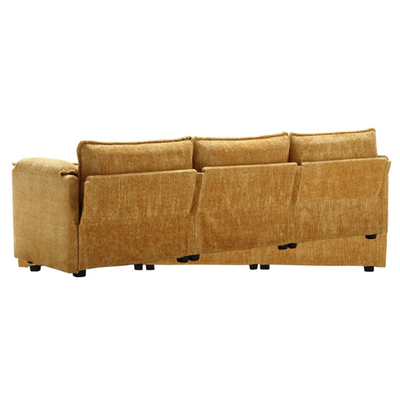 Modern Large L-Shape Sectional Chenille fabric, movable pedals, detachable armrests, oversized three-seat Sofa-海智集-Default-