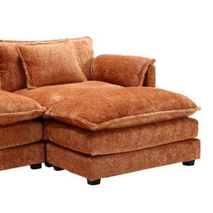 Modern Large L-Shape Sectional Chenille fabric, movable pedals, detachable armrests, oversized three-seat Sofa-海智集-Default-