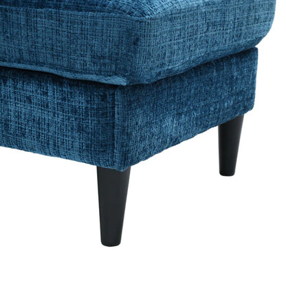 UNITED WE WIN Sofa for three, solid wood frame, Chenille fabric, side pocket, with two cup holders, footstool with storagestorage sofa /Living room sofa cozy sectional sofa-海智集-Default-