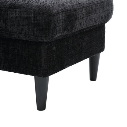 UNITED WE WIN Sofa for three, solid wood frame, Chenille fabric, side pocket, with two cup holders, footstool with storagestorage sofa /Living room sofa cozy sectional sofa-海智集-Default-