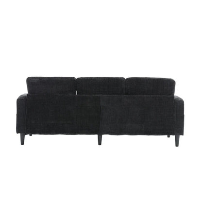 UNITED WE WIN Sofa for three, solid wood frame, Chenille fabric, side pocket, with two cup holders, footstool with storagestorage sofa /Living room sofa cozy sectional sofa-海智集-Default-