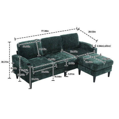 UNITED Sectional Sofa Reversible Sectional Sleeper Sectional Sofa with Storage Chaise-海智集-Default-