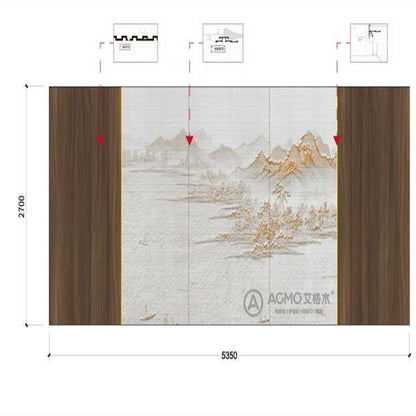 New Chinese-style sofa background wall-海智集-