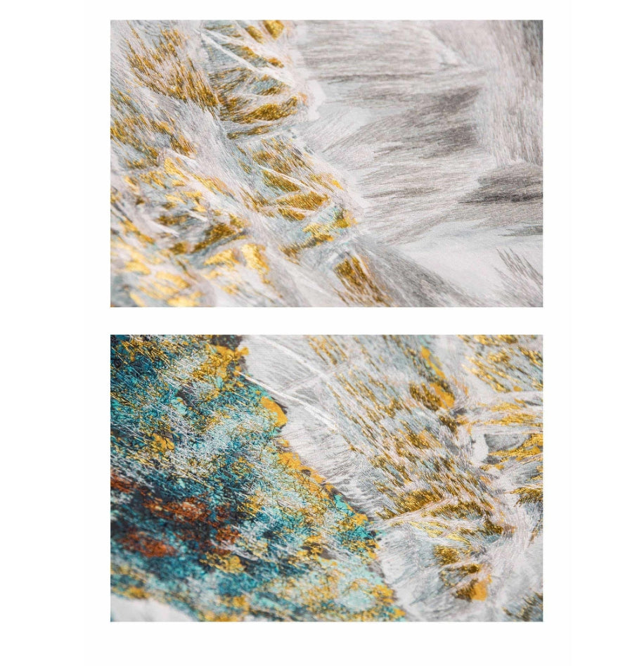 Decorative Art-Black mountains and flying birds-海智集-