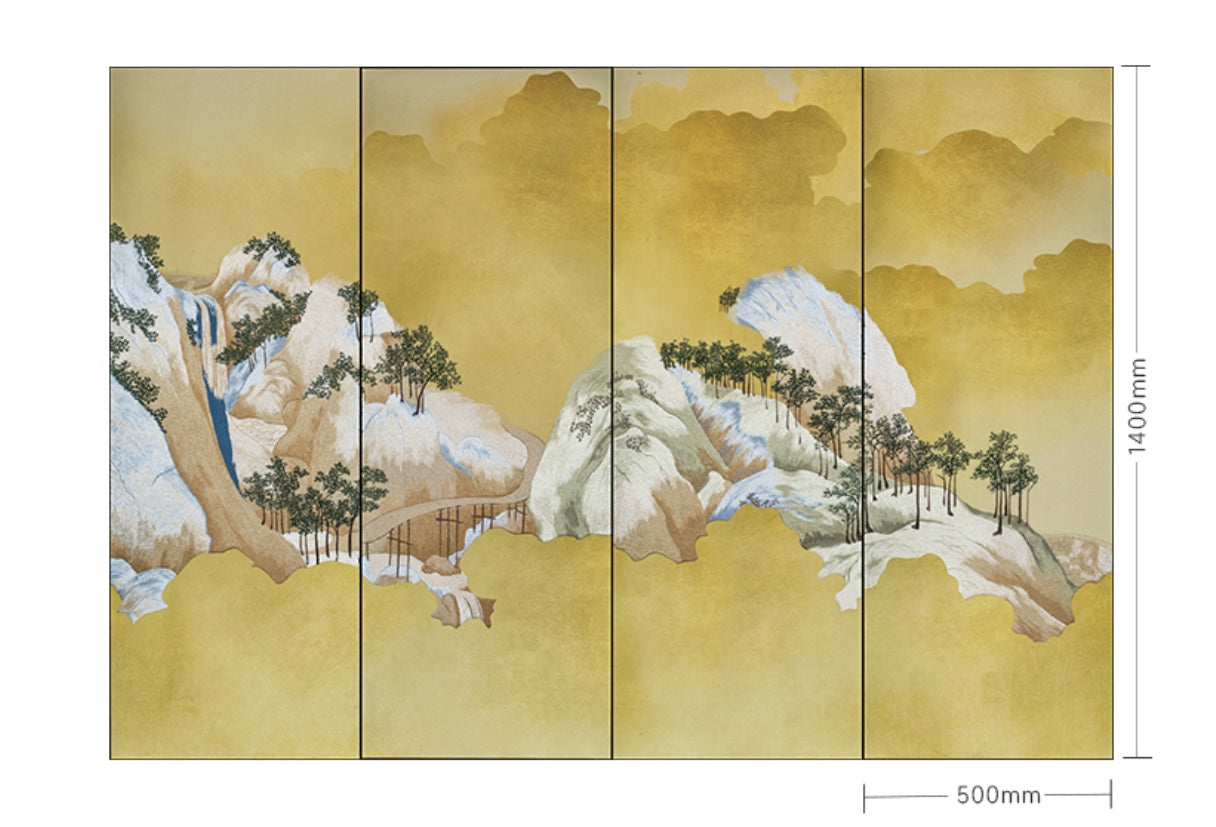 Decorative Art-Golden - scaled Mountain Embroidery-海智集-