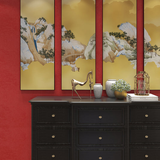Decorative Art-Golden - scaled Mountain Embroidery-海智集-