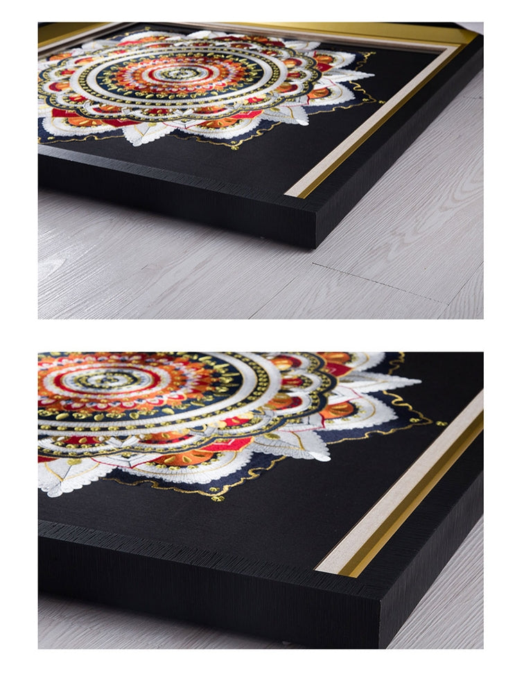 Commercial Suzhou Full Embroidery — framed, simulated silk, soft luster. Dual craftsmanship. Wholesale for decor firms, commercial use; home use too. Art decor for hotels, offices, residences.GorgeousEverything is Thriving II-海智集-