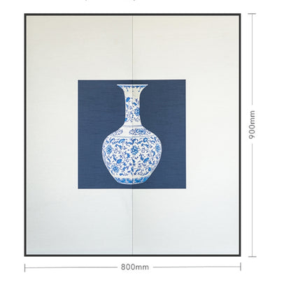 Commercial Suzhou Full Embroidery — framed, simulated silk, soft luster. Dual craftsmanship. Wholesale for decor firms, commercial use; home use too. Art decor for hotels, offices, residences.GorgeousBlue - and - White on White GlazeⅠ-海智集-