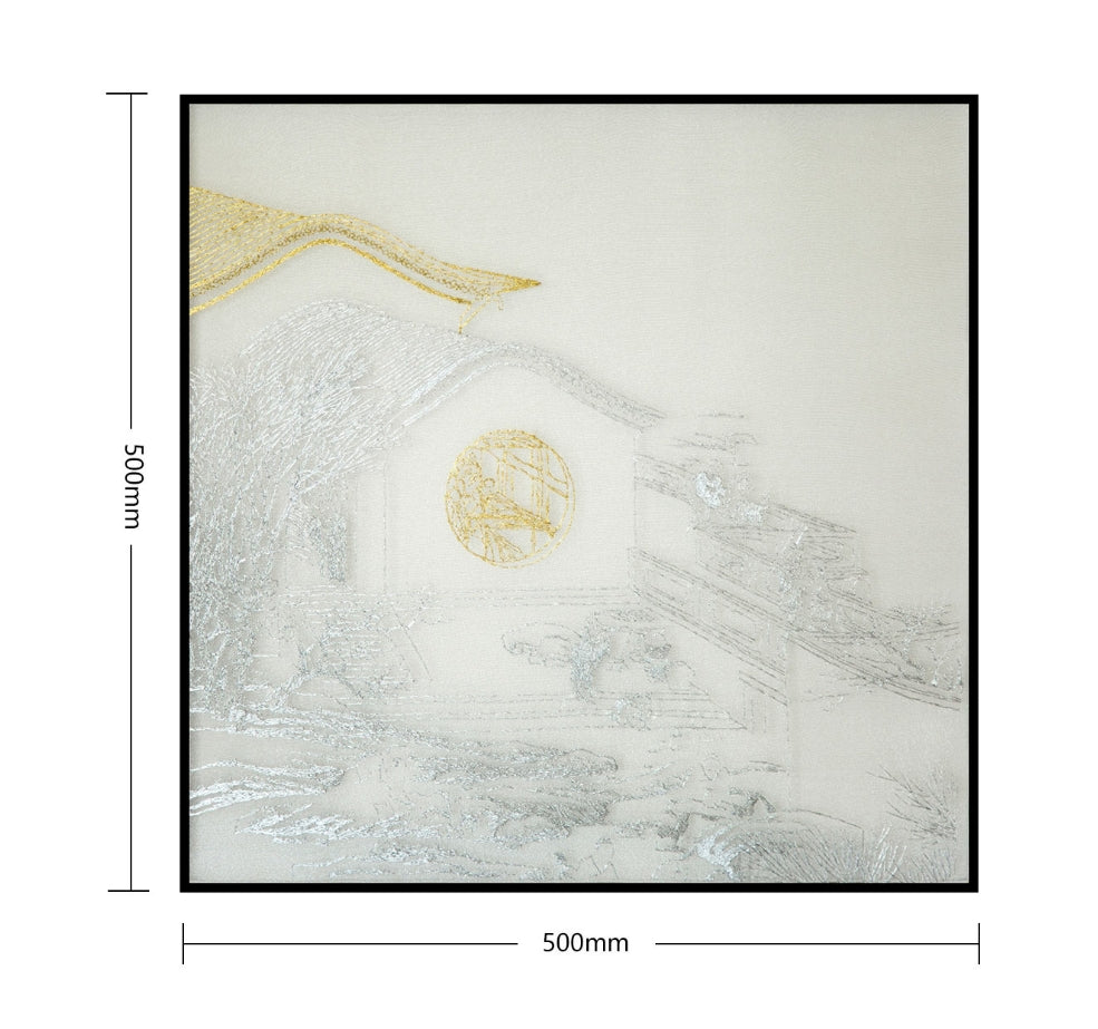 Bulk Order for Suzhou 3D Full-Embroidery Wall Art Featuring core 3D full-embroidery, high-quality materials & commercial standards. Ideal for hotel chains, enterprise groups, etc., for unified interior upgrades..Pavilion Two of Pavilions and Towers-海智集-