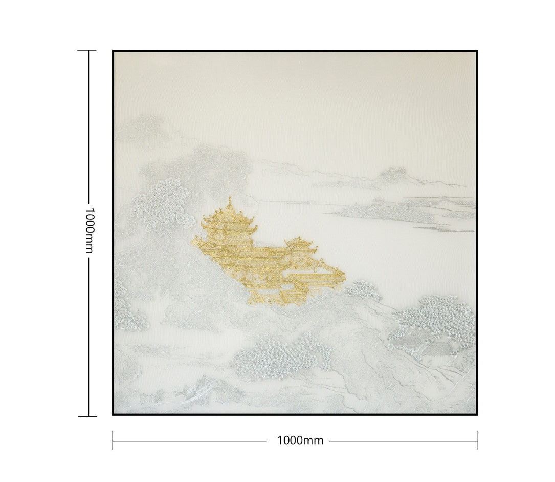 Bulk Order for Suzhou 3D Full-Embroidery Wall Art Featuring core 3D full-embroidery, high-quality materials & commercial standards. Ideal for hotel chains, enterprise groups, etc., for unified interior upgrades.Tower Two of Pavilions and Towers-海智集-
