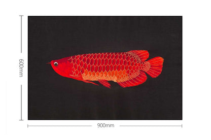 Commercial Suzhou Full Embroidery — framed, simulated silk, soft luster. Dual craftsmanship. Wholesale for decor firms, commercial use; home use too. Art decor for hotels, offices, residences.Golden Arowana1-海智集-