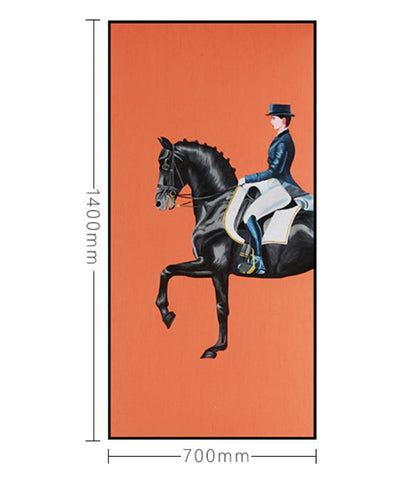 Commercial Suzhou Full Embroidery — framed, simulated silk, soft luster. Dual craftsmanship. Wholesale for decor firms, commercial use; home use too. Art decor for hotels, offices, residences.Royal Equestrian-海智集-