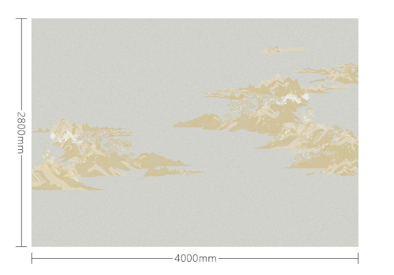 High-End Embroidery Decorative Painting - Suzhou Embroidery with Silk Full-Embroidery Craftsmanship | Commercial Space Soft Decoration Wall Hanging | Bulk Purchases Available with Customizable Patterns and Sizes.Golden Splendor Mountains and Rivers-海智集-