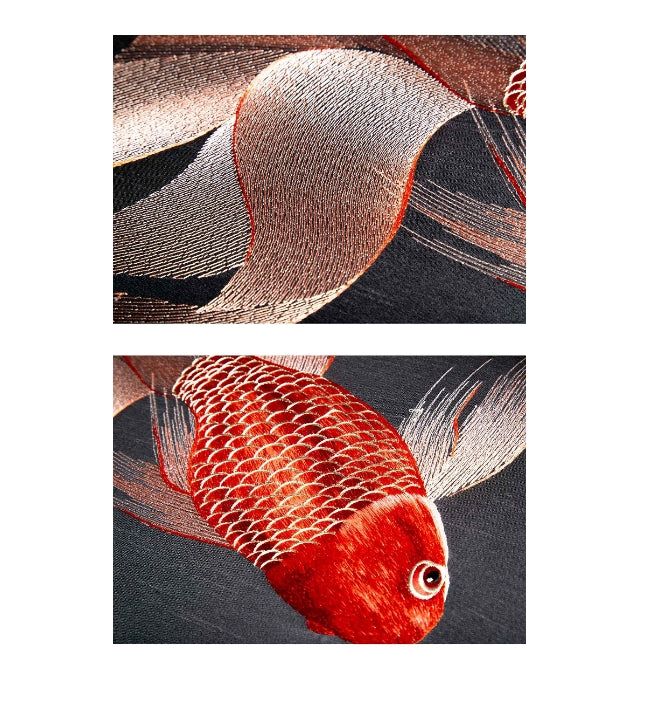 High-End Embroidery Decorative Painting - Suzhou Embroidery with Silk Full-Embroidery Craftsmanship | Commercial Space Soft Decoration Wall Hanging | Bulk Purchases Available with Customizable Patterns and Sizes.Like Water, Like Fish-海智集-