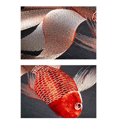 High-End Embroidery Decorative Painting - Suzhou Embroidery with Silk Full-Embroidery Craftsmanship | Commercial Space Soft Decoration Wall Hanging | Bulk Purchases Available with Customizable Patterns and Sizes.Like Water, Like Fish-海智集-