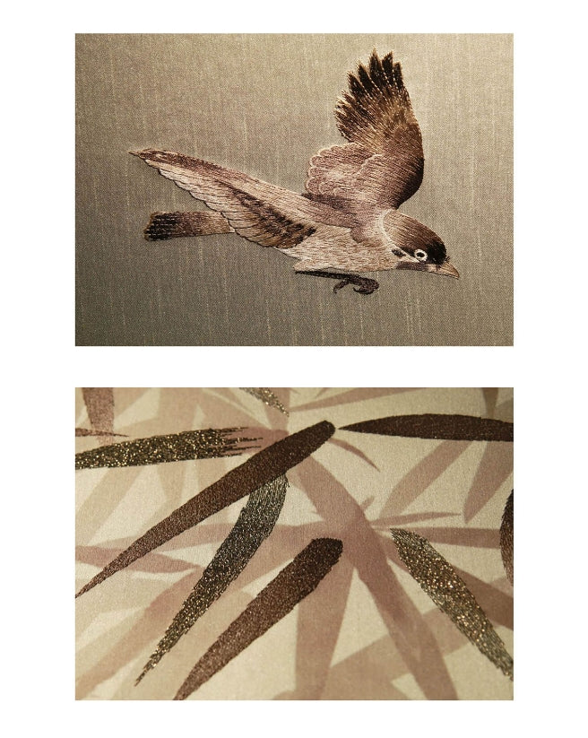 High-End Embroidery Decorative Painting - Suzhou Embroidery with Silk Full-Embroidery Craftsmanship | Commercial Space Soft Decoration Wall Hanging | Bulk Purchases Available with Customizable Patterns and Sizes.Bamboo Shadows in Clear Light-海智集-
