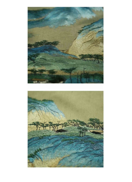 High-End Embroidery Decorative Painting - Suzhou Embroidery with Silk Full-Embroidery Craftsmanship | Commercial Space Soft Decoration Wall Hanging | Bulk Purchases Available with Customizable Patterns and Sizes.A Thousand Miles of Rivers and Mountains-海智集-