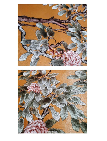 High-End Embroidery Decorative Painting - Suzhou Embroidery with Silk Full-Embroidery Craftsmanship | Commercial Space Soft Decoration Wall Hanging | Bulk Purchases Available with Customizable Patterns and Sizes.New Flowers on the Tree-海智集-